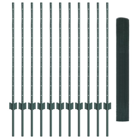 Cerca de Alambre Soldado con 11 Postes en U Verde 1x25 m Acero de , Postes de cerca - Ref: Foro24-3336482, Precio: 104,64 €, ...