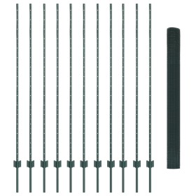 Cerca de Alambre Soldado con 11 Postes U Verde 1.5x25 m Acero de , Postes de cerca - Ref: Foro24-3336493, Precio: 143,23 €, D...
