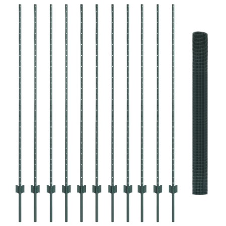 Cerca de Alambre Soldado con 11 Postes U Verde 1.5x25 m Acero de , Postes de cerca - Ref: Foro24-3336493, Precio: 143,23 €, D...