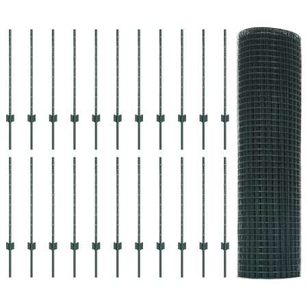Cerca de Alambre Soldado con 22 Postes Verde 0,8x50 m Acero de , Postes de cerca - Ref: Foro24-3336510, Precio: 151,60 €, Des...