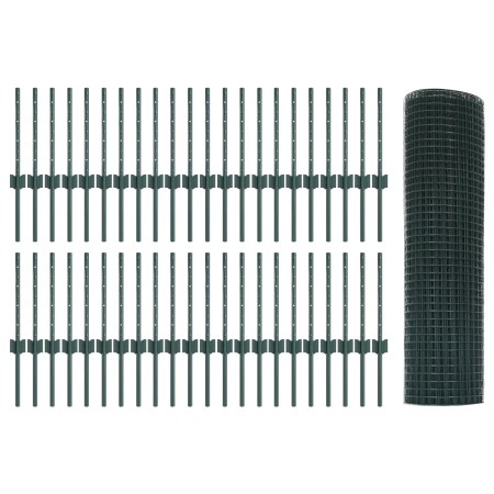 Cerca de Alambre Soldado con 44 Postes en U Verde 0.4x100 m de Acero de , Postes de cerca - Ref: Foro24-3336529, Precio: 191,...