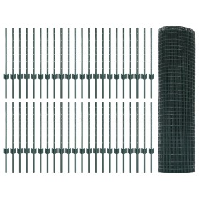 Valla de Alambre Soldado con 44 Pilares U Verde 0.5x100 m Acero de , Postes de cerca - Ref: Foro24-3336534, Precio: 242,39 €,...