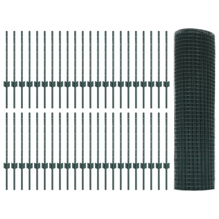 Cerca de Alambre Soldado  con 44 U Posts Verde 0.6x100 m Acero | Foro24.es | Tu tienda online para hogar, jardín y más Foro24.es