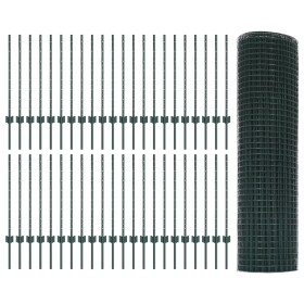 Valla de Alambre Soldado con 44 Poste U Verde 0.8x100 m Acero de , Postes de cerca - Ref: Foro24-3336540, Precio: 293,34 €, D...