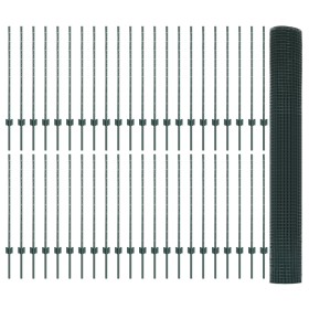 Valla Soldada con 44 postes U Verde 1x100 m de Acero de , Postes de cerca - Ref: Foro24-3336544, Precio: 358,43 €, Descuento: %