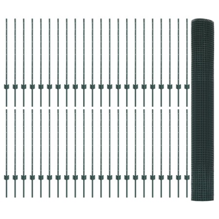 Valla Soldada con 44 postes U Verde 1x100 m de Acero de , Postes de cerca - Ref: Foro24-3336544, Precio: 358,43 €, Descuento: %