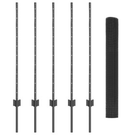 Juego de Cerca de Jardín Set de 2 Gris Metal 10 x 1 m Robusto de , Postes de cerca - Ref: Foro24-3336565, Precio: 50,08 €, De...