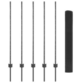 Cerca de Alambre Soldado con 10 Postes en Gris 1.2x10 m de Acero de , Postes de cerca - Ref: Foro24-3336567, Precio: 58,88 €,...