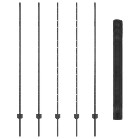 Cerca de Alambre Soldado con 10 Postes en U Gris 1.5x10 m Acero de , Postes de cerca - Ref: Foro24-3336576, Precio: 67,83 €, ...