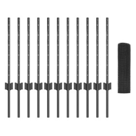 Conjunto de Reja de Alambre para Pollos Set de 2 Gris Acero, PVC de , Postes de cerca - Ref: Foro24-3336588, Precio: 62,19 €,...