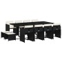 Set comedor de jardín con cojines 13 pzas ratán sintético negro en Conjuntos de jardín | Comprar online en Foru.es