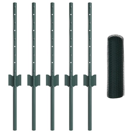 Publicación de  Poste de Cerca 5 pcs U-Channel Verde 40 cm Acero,  Cerca Hexagonal Verde 0.4x10 m Acero | Foro24.es | Tu tienda online para hogar, jardín y más Foro24.es