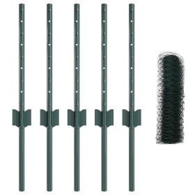 Comprar Postes de Cerca 5 pcs U-Channel Verde 40