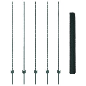 Postes de Cerca 5 pcs U-Channel Verde 150 cm Acero, Cerca Hexagonal Verde 1.5x10 m Acero de , Postes de cerca - Ref: Foro24-3...
