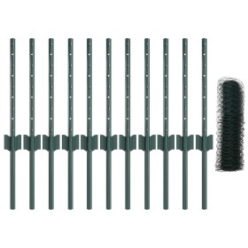 Comprar Postes de Cerca 11 pcs U-Channel Verde 40