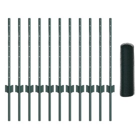 Comprar Postes de Cerca 11 pcs U-Channel Verde 60