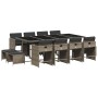 Set comedor de jardín con cojines 13 pzas ratán sintético gris en Conjuntos de jardín | Comprar online en Foru.es