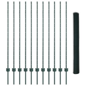 Comprar Postes de Valla 11 pcs U-Channel Verde