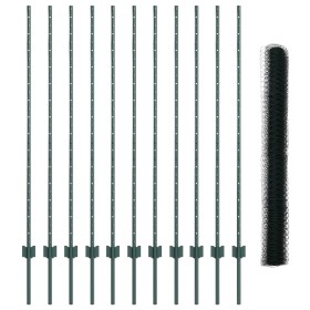 Comprar Postes de Cerca 11 pcs U-Channel Verde