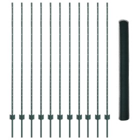 Comprar Postes de Cerca 11 pcs Canal U Verde 160