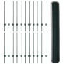 Posts de cerca 11 pcs canal U verde 100 cm acero, Cerca hexagonal verde 1x50 m acero de , Postes de cerca - Ref: Foro24-33367...