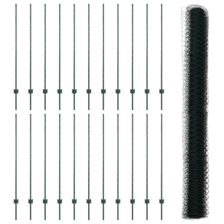 postes para cercas  11 pcs U-Channel Verde 140 cm Acero, Cerca Hexagonal  Verde 1.4x50 m Acero | Foro24.es | Tu tienda online para hogar, jardín y más Foro24.es