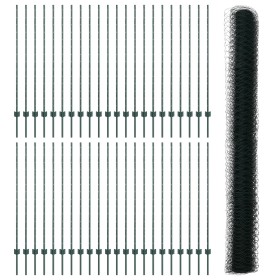 Comprar Postes de Cerca 11 pcs U-Channel Verde
