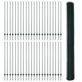 Postes de Valla 11 pcs U-Channel Verde 160 cm Acero, Valla Hexagonal Verde 1.6x100 m Acero de , Postes de cerca - Ref: Foro24...