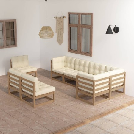 Muebles de jardín 8 pzas y cojines madera maciza pino de vidaXL, Conjuntos de jardín - Ref: Foro24-3076677, Precio: 928,63 €,...