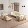 Muebles de jardín 8 pzas y cojines madera maciza pino de vidaXL, Conjuntos de jardín - Ref: Foro24-3076677, Precio: 928,63 €,...