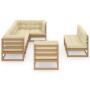 Muebles de jardín 8 pzas y cojines madera maciza pino de vidaXL, Conjuntos de jardín - Ref: Foro24-3076677, Precio: 928,63 €,...