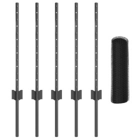 Comprar Postes de Valla 5 pcs U-Channel Gris 60