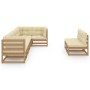 Muebles de jardín 8 pzas y cojines madera maciza pino de vidaXL, Conjuntos de jardín - Ref: Foro24-3076667, Precio: 928,63 €,...
