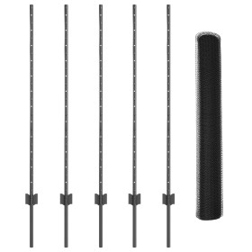 postes de cerca 10 piezas U-Channel gris 120 cm acero, Cerca Hexagonal Gris 1,2x10 m Acero de , Postes de cerca - Ref: Foro24...