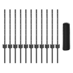 Comprar Postes de Cerca 11 pcs Canal U Gris 60 cm