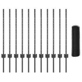 Comprar Postes de Cerca 11 pcs Canal U Gris 80 cm