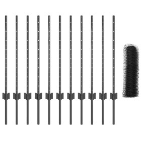 Comprar Poste de cerca 11 pcs U-Channel Gris 80