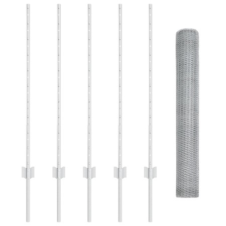 Postes de Cerca 10 pcs U-Channel 100 cm Acero Galvanizado,  Cerca Hexagonal 1x10 m Acero Galvanizado | Foro24.es | Tu tienda online para hogar, jardín y más Foro24.es