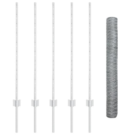 Postes de Cerca  10 pcs U-Channel 100 cm Acero Galvanizado, Cerca Hexagonal  1x10 m Acero Galvanizado | Foro24.es | Tu tienda online para hogar, jardín y más Foro24.es