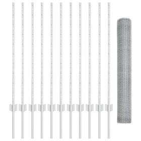 Juego de cercas de jardín Set de 2 Acero galvanizado de , Postes de cerca - Ref: Foro24-3336999, Precio: 72,24 €, Descuento: %