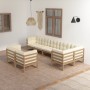 Muebles de jardín 8 pzas y cojines madera maciza pino de vidaXL, Conjuntos de jardín - Ref: Foro24-3076707, Precio: 980,37 €,...