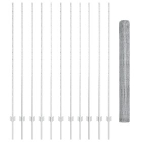 Conjunto de Cerca de Jardín Set de 2 Acero Galvanizado Mediano de , Postes de cerca - Ref: Foro24-3337011, Precio: 114,24 €, ...