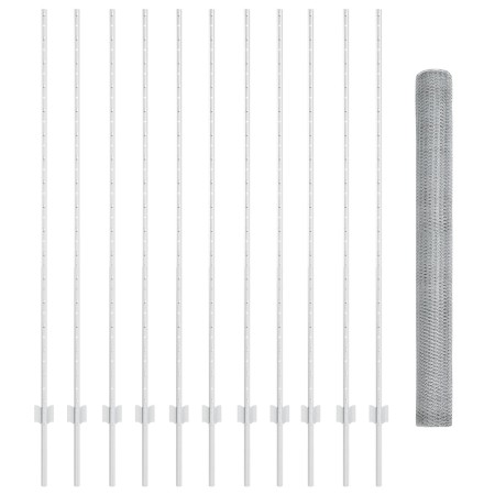 Conjunto de Cerca de Jardín Set de 2 Acero Galvanizado Mediano de , Postes de cerca - Ref: Foro24-3337011, Precio: 114,24 €, ...
