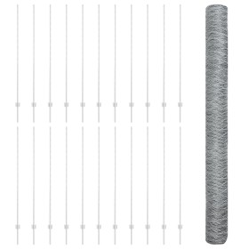 Postes de cerca 22 pcs U-Channel 150 cm Acero galvanizado, Cerca hexagonal 1.5x50 m Acero galvanizado de , Postes de cerca - ...