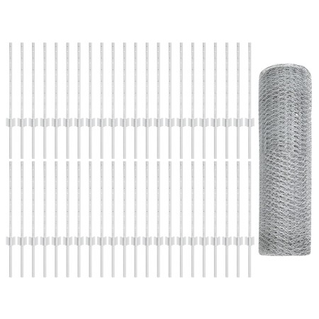 Postes de Valla  11 pcs U-Channel 60 cm Acero Galvanizado, Valla Hexagonal  0.6x100 m Acero Galvanizado | Foro24.es | Tu tienda online para hogar, jardín y más Foro24.es