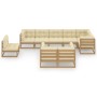 Juego de muebles de jardín 9 pzas y cojines madera maciza pino de vidaXL, Conjuntos de jardín - Ref: Foro24-3076727, Precio: ...