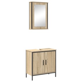 Juego de Muebles de Baño de 2 Piezas en Roble Sonoma de Madera Ingenierida de , Tocadores de baño - Ref: Foro24-3345131, Prec...