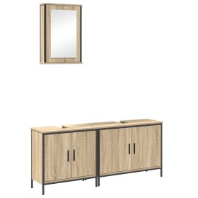 Conjunto de Muebles de Baño de 3 Piezas de Madera Ingenierizada de Roble de , Tocadores de baño - Ref: Foro24-3345140, Precio...