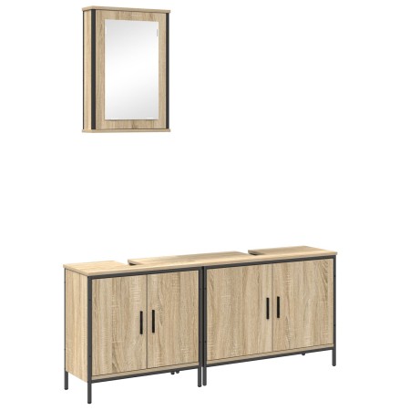 Conjunto de Muebles de Baño de 3 Piezas de Madera Ingenierizada de Roble de , Tocadores de baño - Ref: Foro24-3345140, Precio...