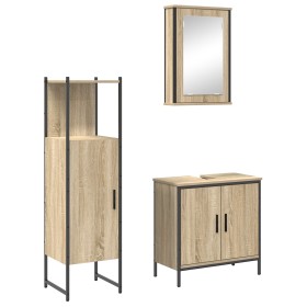 Conjunto de Muebles de Baño de 3 Piezas Roble de Madera Ingenierada de , Tocadores de baño - Ref: Foro24-3345149, Precio: 164...